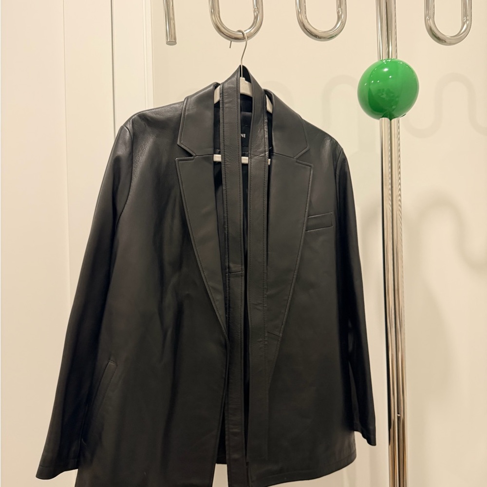 Sperone Black Lambskin Leather Blazer Unisize